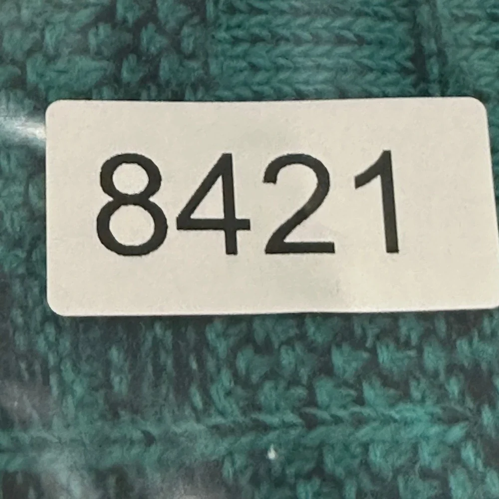 Basics Sweater Mens Size S Teal Textured Knit V-Neck Long Sleeve Geometric